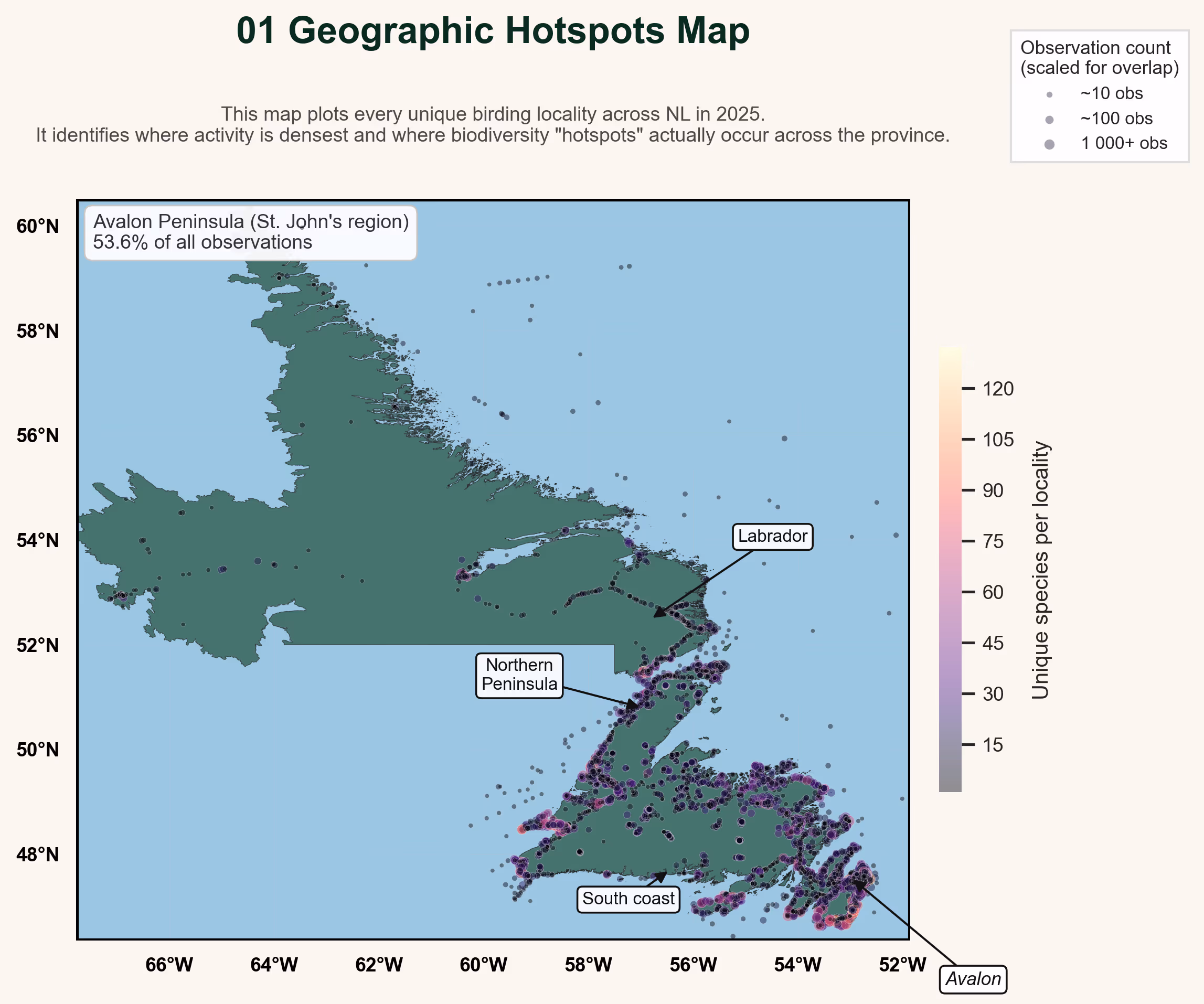 Visualization 1 - Geographic hotspots map