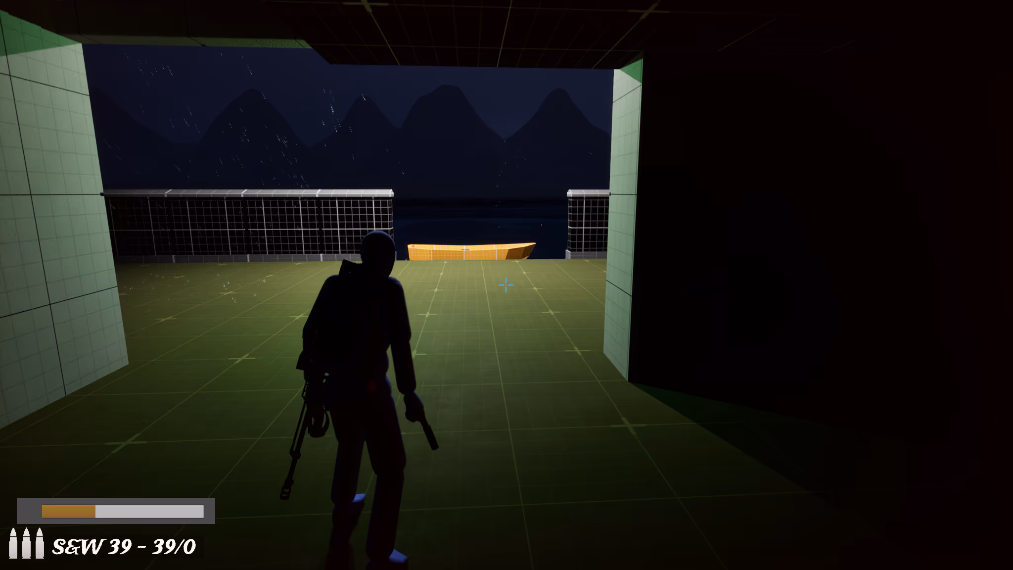 Post-defusal extraction: green safety light, cliff vista, boat below, Leap of Faith jump