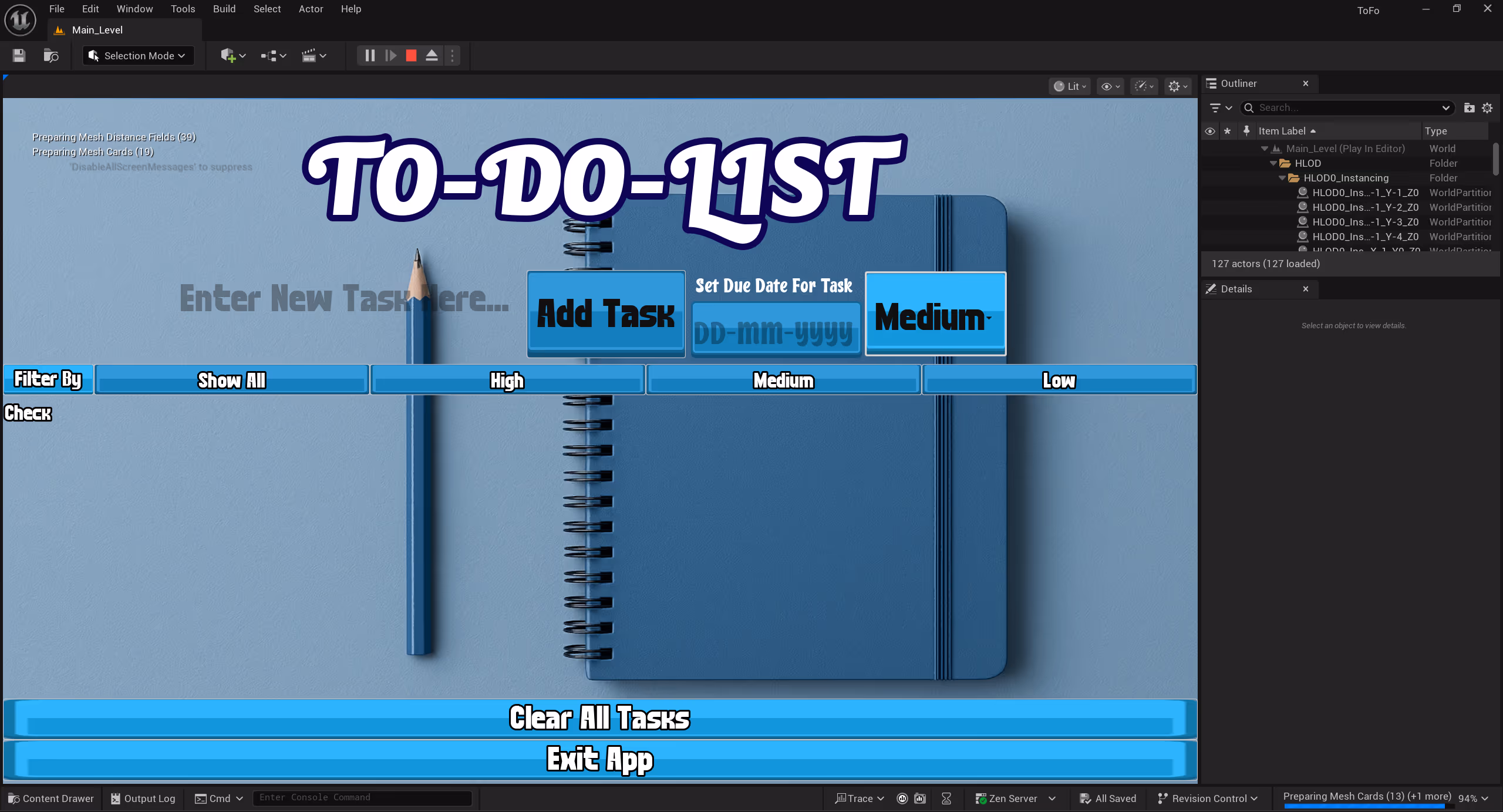 To-Do List App - Main interface view