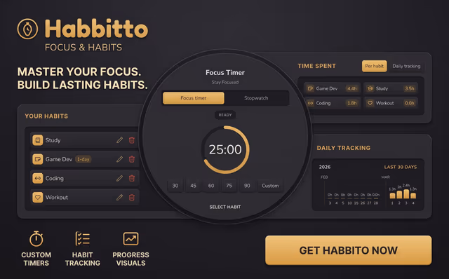 Habbitto - Habit tracker with focus timer